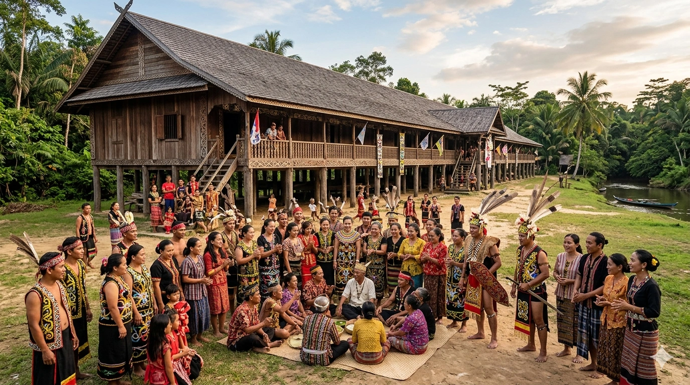 Rumah Betang Suku Dayak